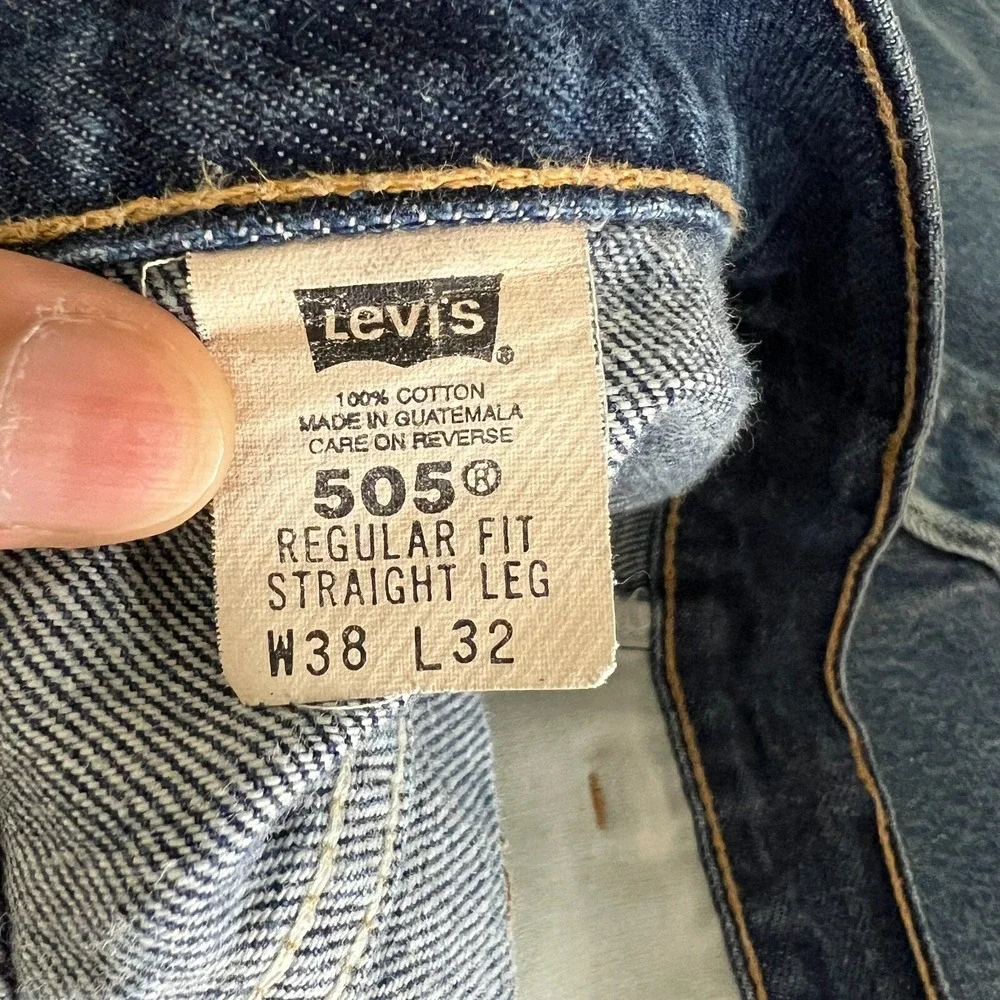 Vintage 2002 Levi's 505 Red Tab Regular Fit Jeans‎ 38x32 Waist 38